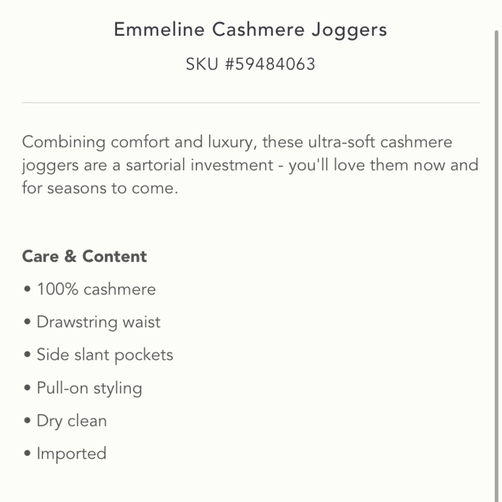 Anthropologie Emmeline Cashmere Joggers - Picture 2 of 9